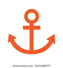 Red anchor vector illustration on a white background 