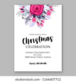 Red Anemone floral vector background for christmas invitation baby shower invitation bridal shower wedding invitation card template