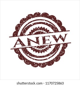 Red Anew distressed grunge stamp