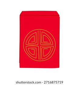 Sobre rojo ang pao con un símbolo de prosperidad dorado, sobre rojo tradicional chino para regalos y celebraciones de año nuevo lunar, aislado sobre fondo blanco