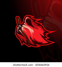 Red Angel Of Death ESport Mascot Logo Design Illustration Vector