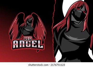 red angel esport logo - premium vector