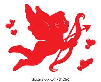 Red Angel with Hearts and Bow 