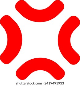 Red anger symbol icon illustration