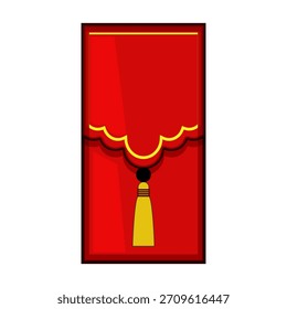 Sobre rojo angpao que simboliza la buena suerte y la prosperidad, ideal para conceptos de regalar dinero, celebración del año nuevo lunar, costumbres tradicionales y eventos culturales asiáticos