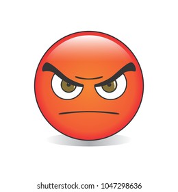 Red Angry Emoji Vector