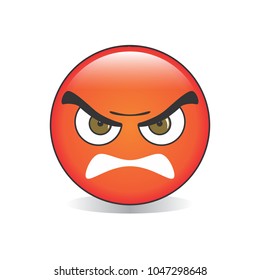 Red Angry Emoji Vector