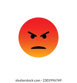 red angry face emoticon icon