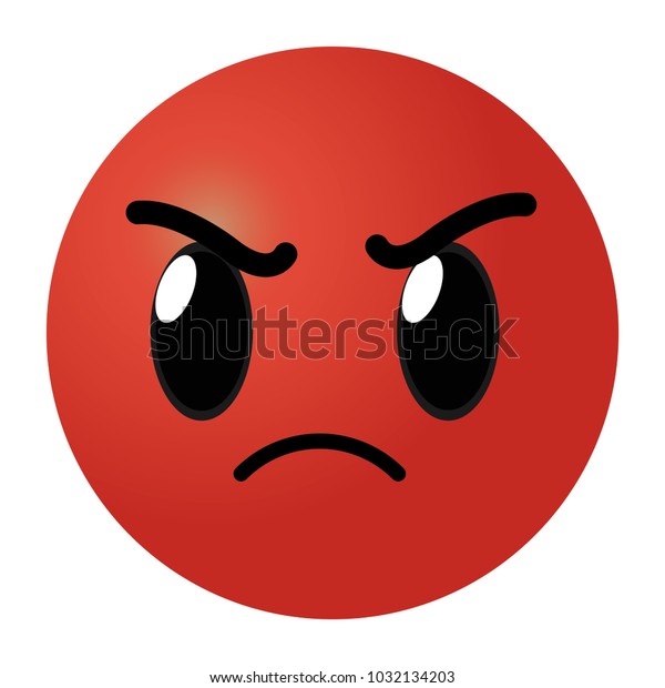 Red Angry Face Gesture Emoji Expression Stock Vector (Royalty Free ...