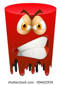 Red angry form on white background illustration