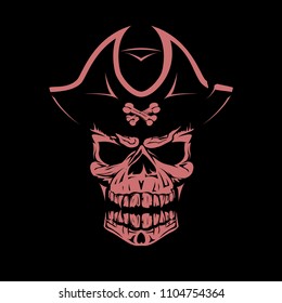 red angry pirate skull