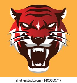 Red Angry Tiger logo for your gaming team