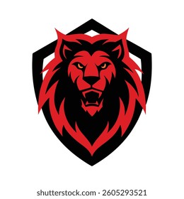 Red angry tiger vector illustration