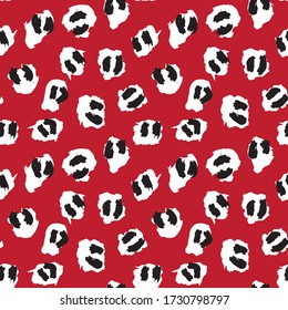 Red Animal Leopard Seamless Pattern Background for fashion textiles, graphics and crafts