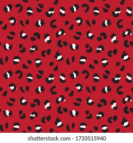 Red Animal Leopard Seamless Pattern Background for fashion textiles, graphics and crafts