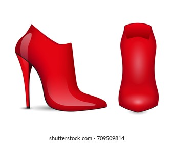 Red ankle boot