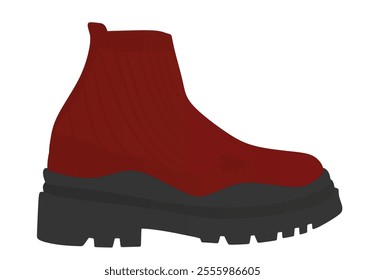 Red ankle shoe. vector illustration