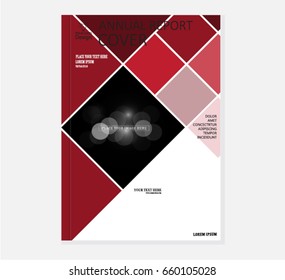 Red annual report brochure flyer design template vector, Leaflet cover presentation abstract flat background