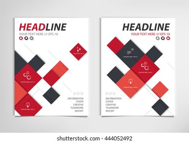 Red annual report brochure template design, book cover layout design vector, , Abstract yellow presentation templates.