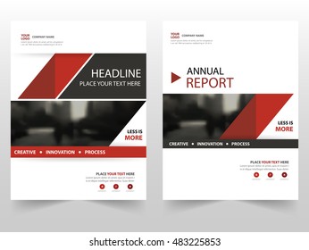 Red annual report business Brochure Leaflet Flyer template design, book cover layout design, abstract business presentation template, a4 size design