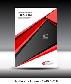 Red Annual report  Cover design, flyer template vector