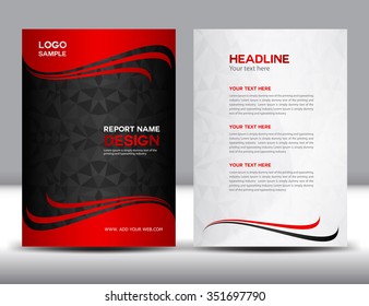red Annual report Vector illustration,black cover design,brochure flyer,booklet,leaflet,company profile,newsletter,presentation