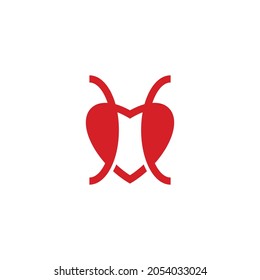 red ant head minimalist logo design