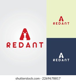 Red Ant Logo Design Vector 