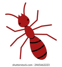 Red ant on a white background, vector illustration.
