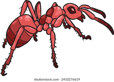 Ilustración del vector animal salvaje de la hormiga roja