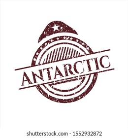 Red Antarctic distress grunge seal