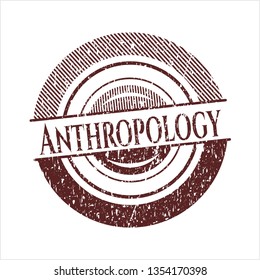 Red Anthropology distress rubber stamp