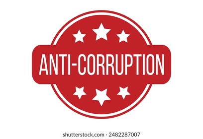 Sello de sello de goma anti-corrupción rojo Vector