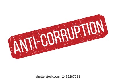Red Anti-Corruption Rubber Stamp Seal Vector
