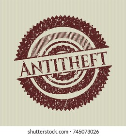 Red Antitheft distress with rubber seal texture