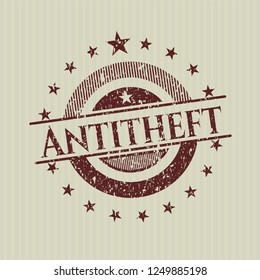 Red Antitheft distressed grunge seal