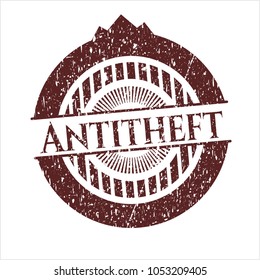 Red Antitheft rubber grunge stamp
