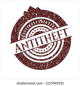 Red Antitheft rubber grunge texture seal
