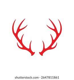 Red antlers silhouette vector flat illustration design.