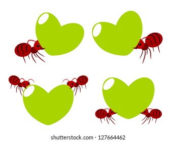 Red ants group of teamwork power concept illustration