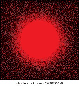 Rote Ameisen, Vektorgrafik. Abstrakte kreative Komposition. Insekten in Schwarz-Rot-Konzept. 