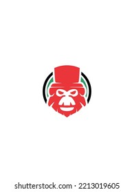 red ape drawing vector illustration design