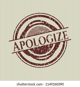 Red Apologize with rubber seal texture