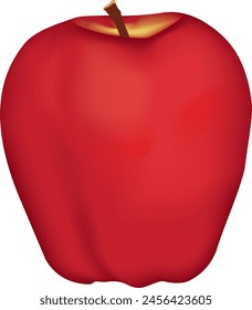 Red Apple mit 3D-Vektorgrafik-Schattierung
