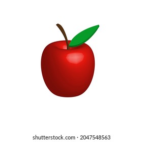 Red Apple abstract with 3d rendering