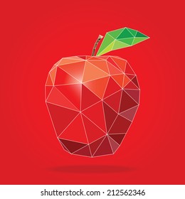 Red apple abstract polygon vector illustrator. EPS 10