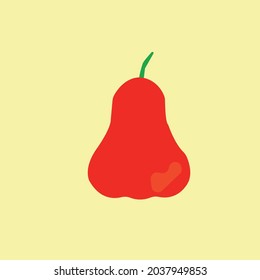 Red apple red bark yellow background