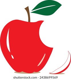 Red apple with bite design