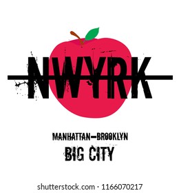 red apple black line text art vector 