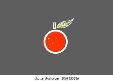 Red apple with bold line art logo design